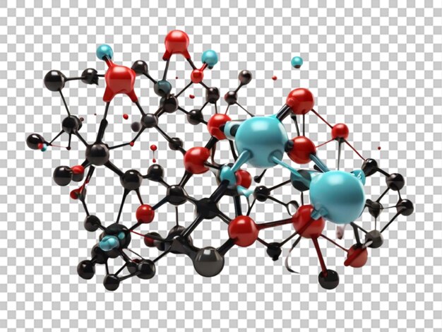 PSD 3d of molecules on white background