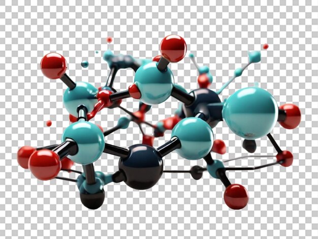 3d di molecole su sfondo bianco