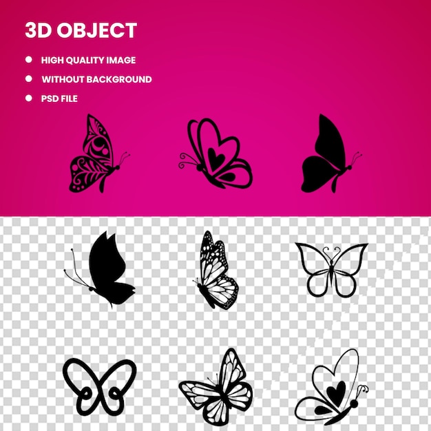 PSD 3d monarch butterfly