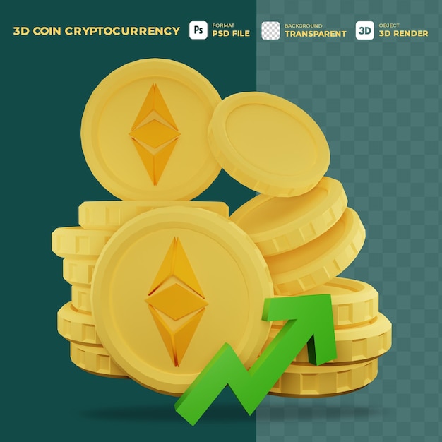 3d Monety Kryptowaluta Et3d Ikona Kreskowa Ręce Trzymaj Coinshereum Z Przezroczystym Tło 2