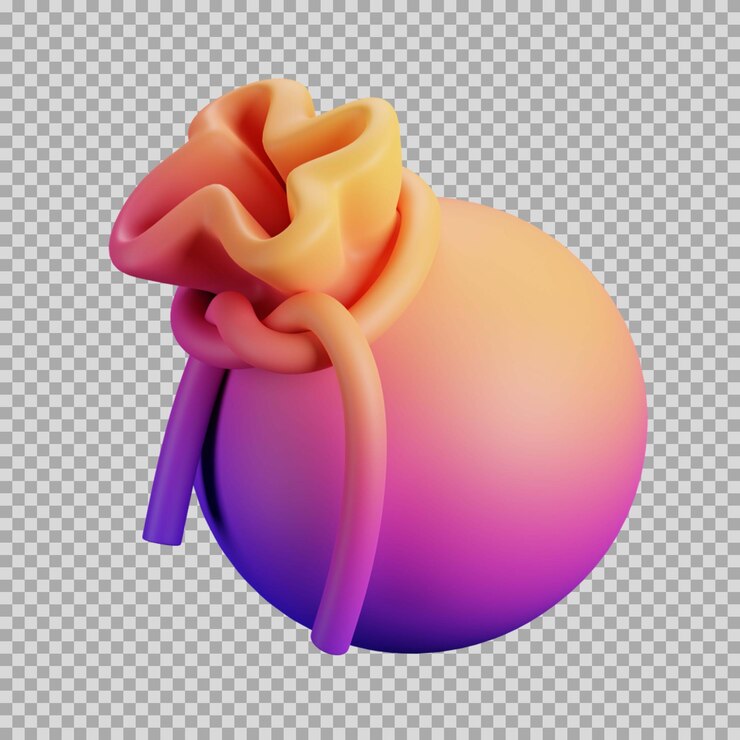 PSD 3 d お金の袋の動的グラデーション アイコン