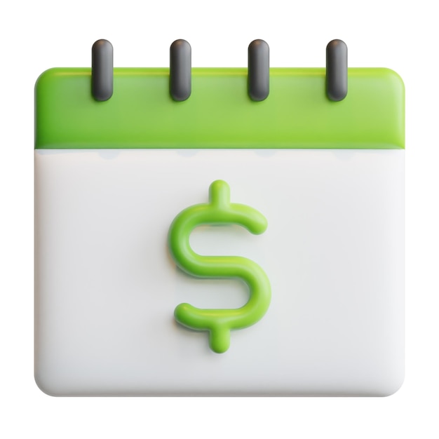 3d money calendar economy concept high quality render illustration icon