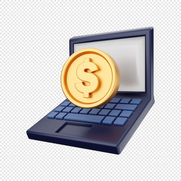 PSD 3d money dollar coin gold payment transaction