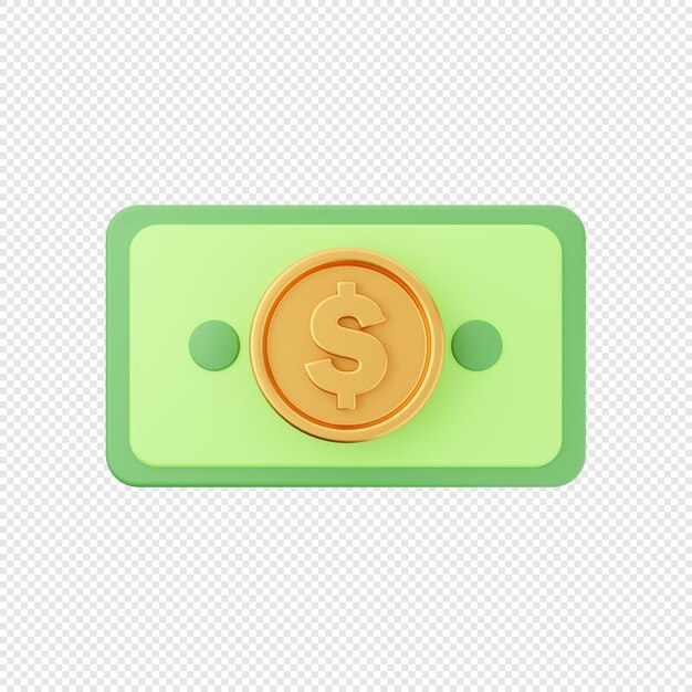 3D Money Dollar munt gouden betalingstransactie