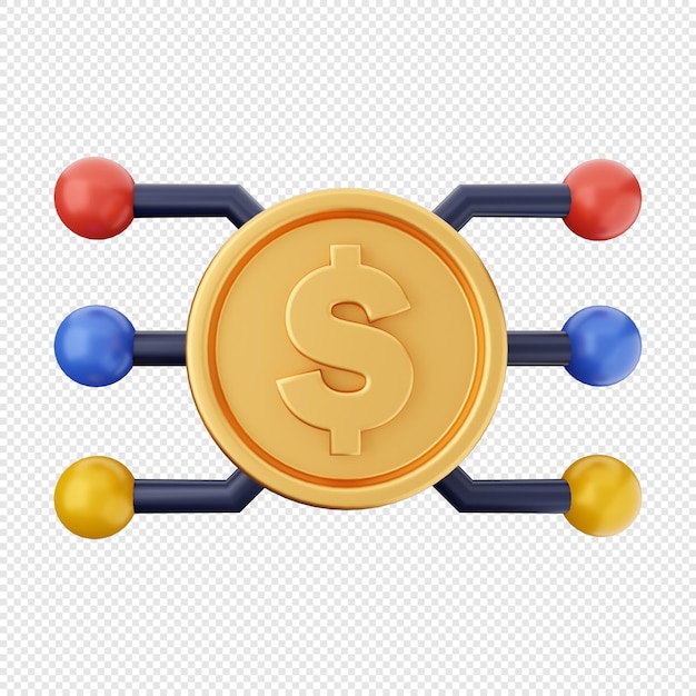 3d money dollar munt gouden betalingstransactie