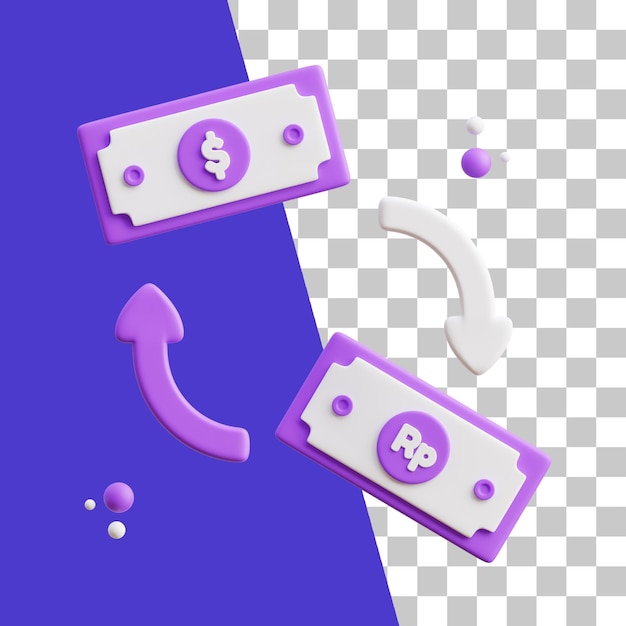 3d money exchange icon