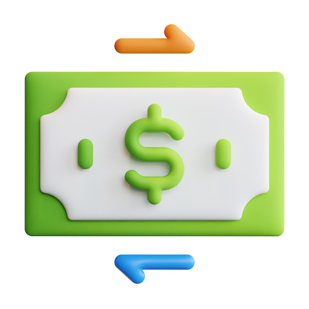 PSD 3d money flow economy concept high quality render illustration icon