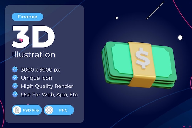 3d денежная иллюстрация