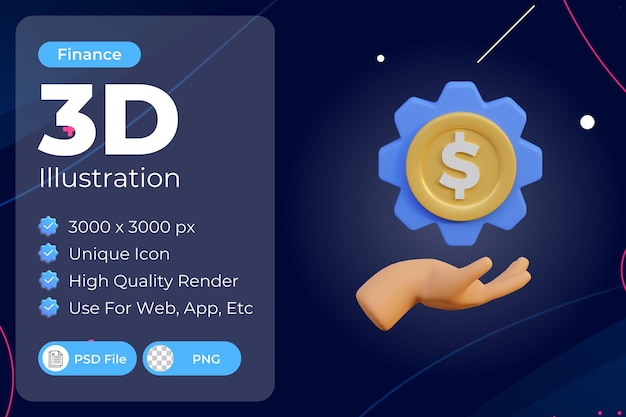 3d money management illustration