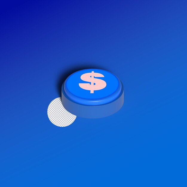 PSD 3d money symbol button