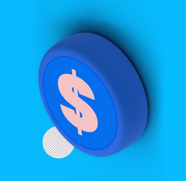 PSD 3d money symbol in perspective