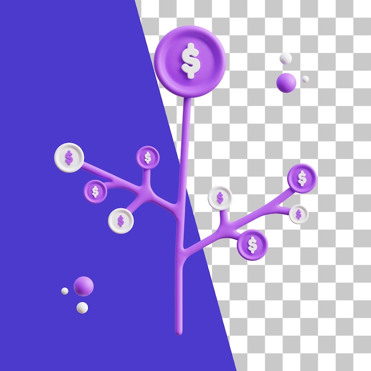 PSD 3d money tree icon