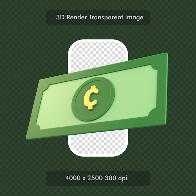 セント記号付きの 3 D のお金