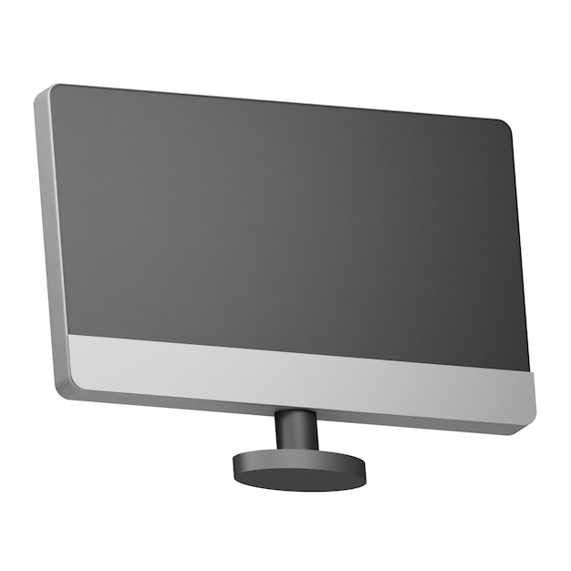3d monitor icon isolated on the transparent background