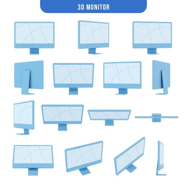 PSD 3d monitors from multiple angles