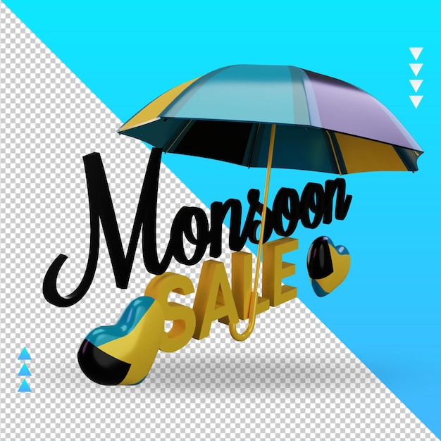 PSD 3d monsoon sale bahamas flag rendering left view