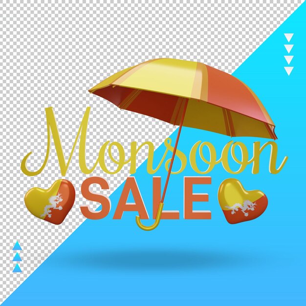 3d monsoon sale bhutan flag rendering front view