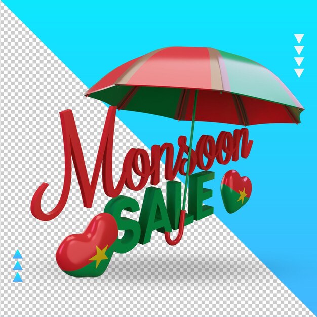 3d monsoon sale burkina faso flag rendering left view