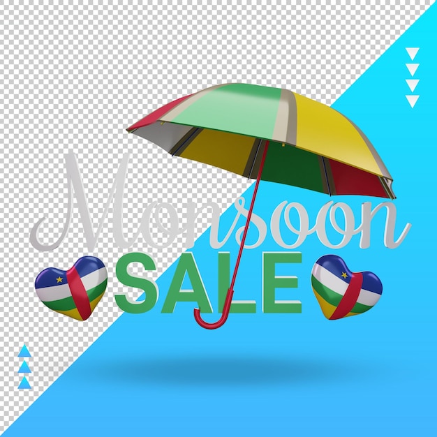 3d monsoon sale Central African Republic flag rendering front view