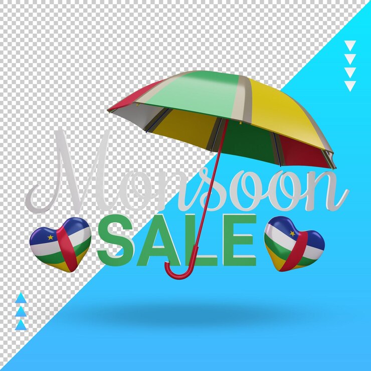 PSD 3d monsoon sale central african republic flag rendering front view