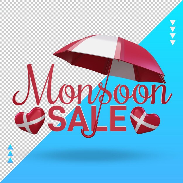 3d monsoon sale denmark flag rendering front view