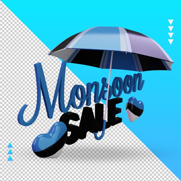 PSD 3d monsoon sale estonia flag rendering left view