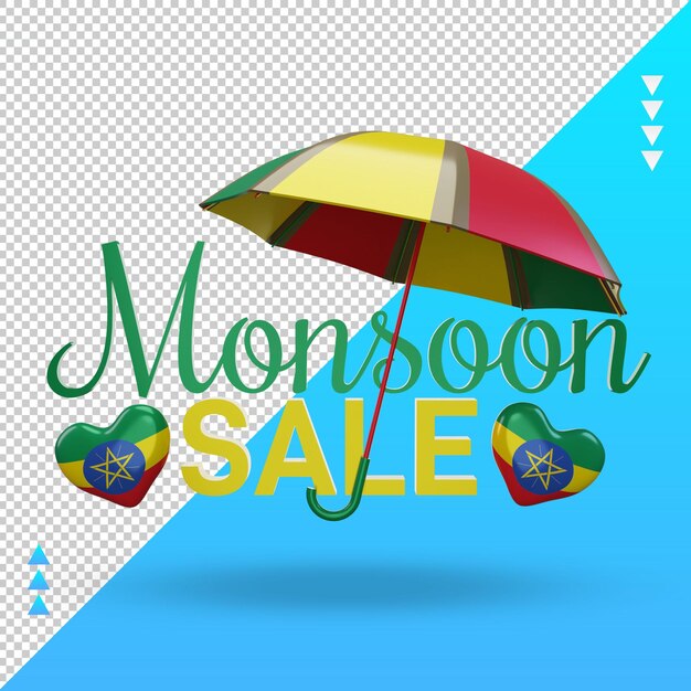 3d monsoon sale ethiopia flag rendering front view