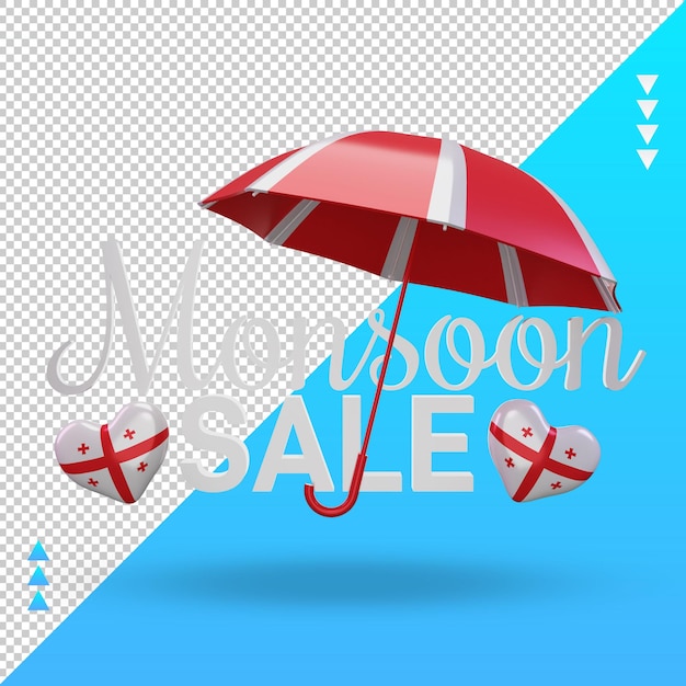 3d monsoon sale georgia flag rendering front view