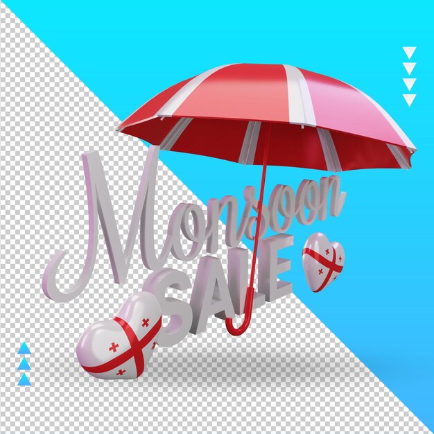 3d monsoon sale georgia flag rendering left view