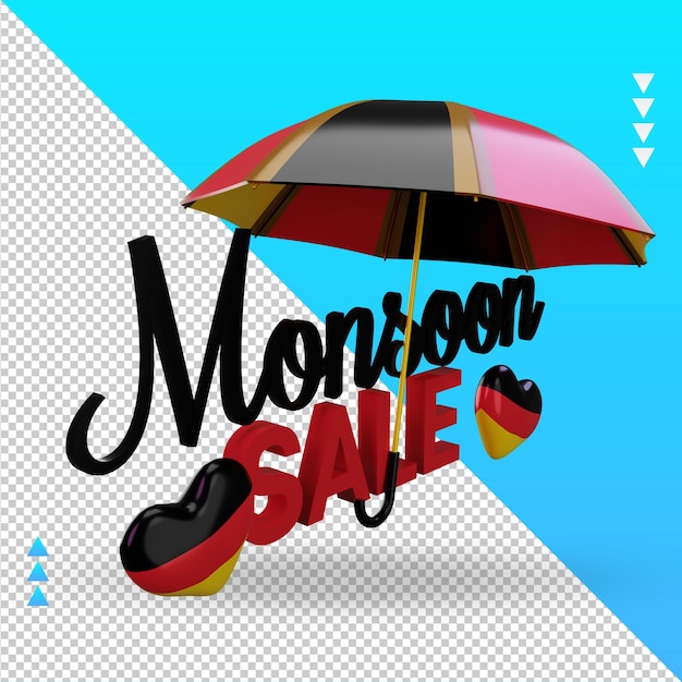 PSD 3d monsoon sale germany flag rendering left view