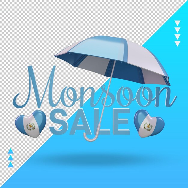 3d monsoon sale guatemala flag rendering front view