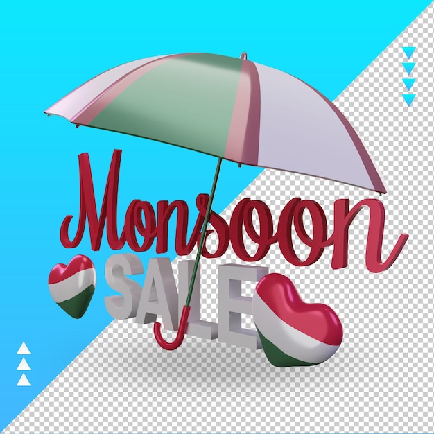 3d monsoon sale hungary flag rendering right view