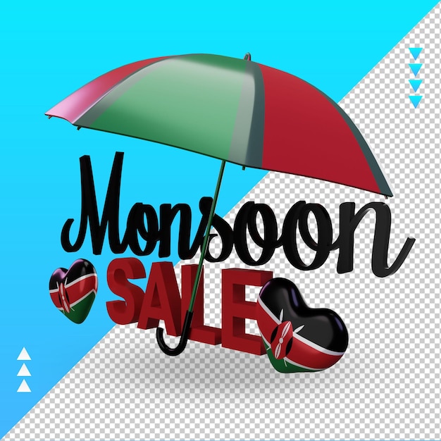 PSD 3d monsoon sale kenya flag rendering right view