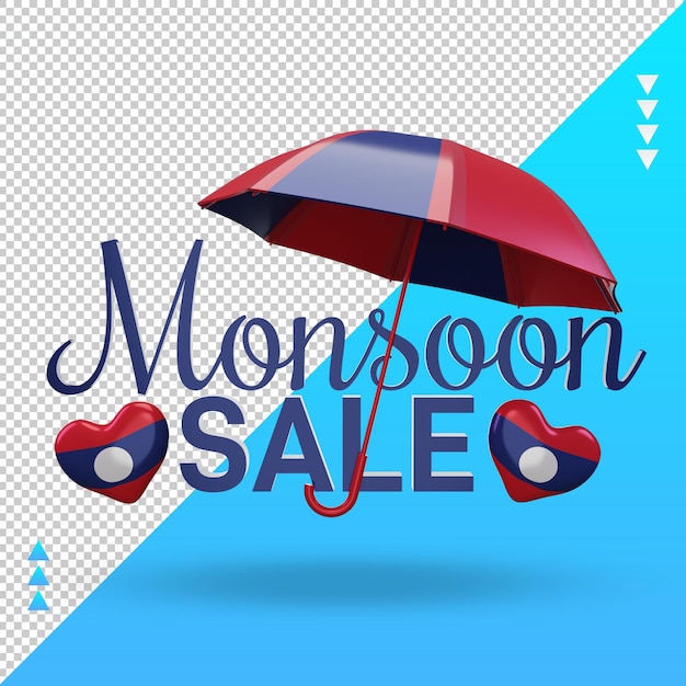 3d monsoon sale laos flag rendering front view