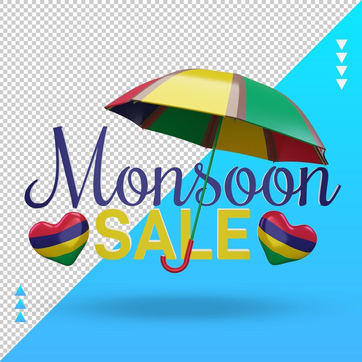 PSD 3d monsoon sale mauritius flag rendering front view