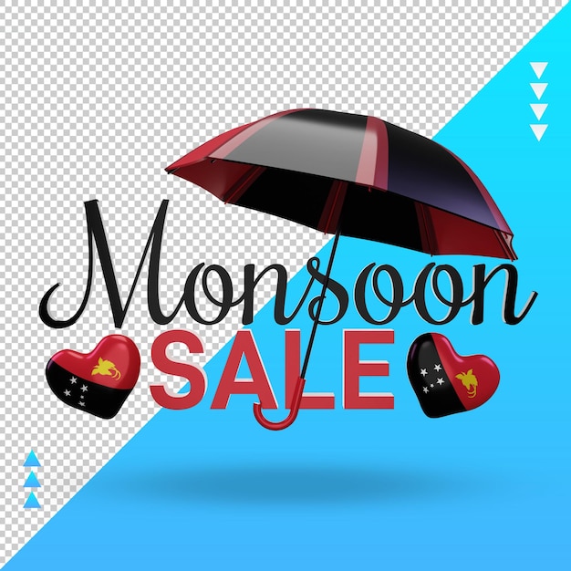 3d monsoon sale papua new guinea flag rendering front view