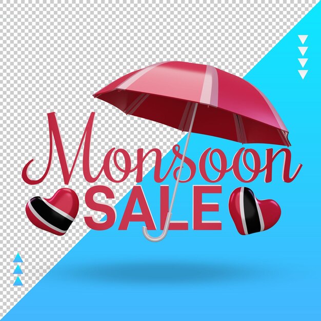 3d monsoon sale trinidad and tobago flag rendering front view