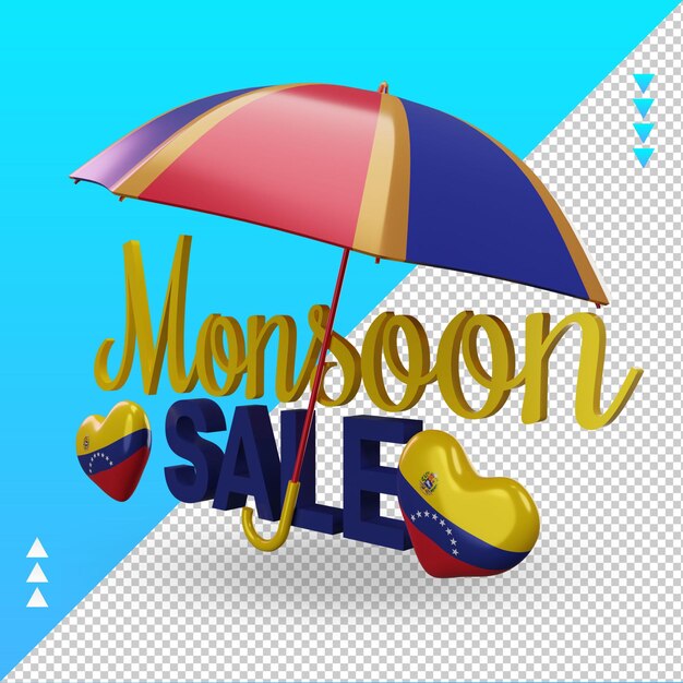 PSD 3d monsoon sale venezuela flag rendering right view