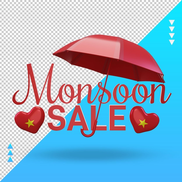 3d monsoon sale vietnam flag rendering front view