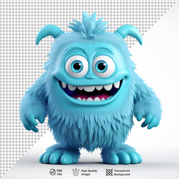 3d monster character avatar on transparent background