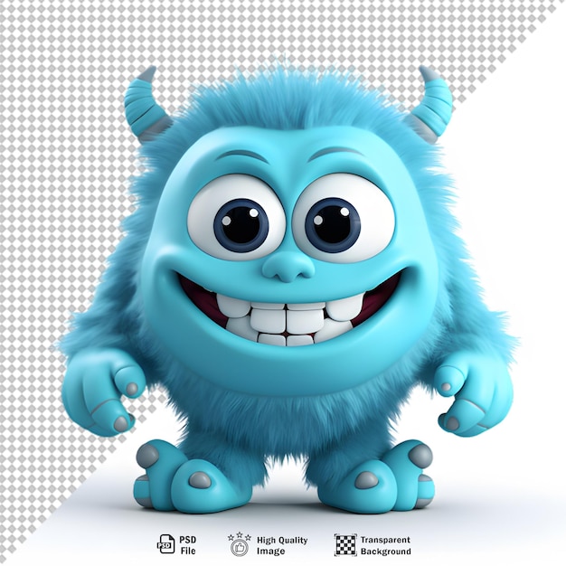 PSD 3d monster character avatar on transparent background