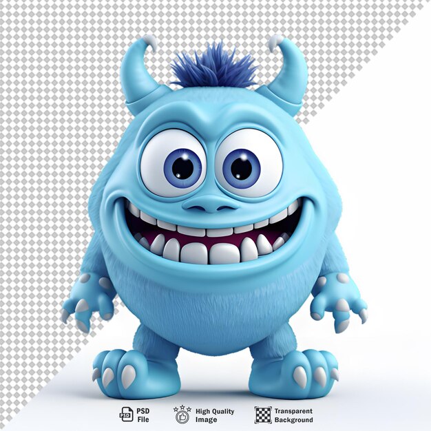 PSD 3d monster character avatar on transparent background