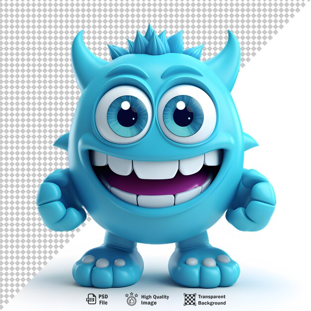 3d monster character avatar on transparent background