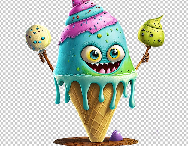 PSD 3d monster ice cream