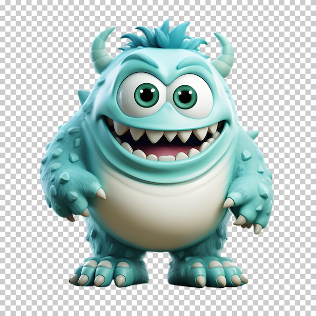 3d monster isolated on transparent background