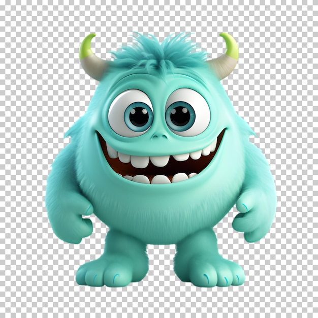 3d monster isolated on transparent background