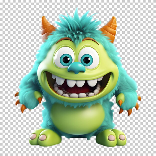 PSD 3d monster isolated on transparent background