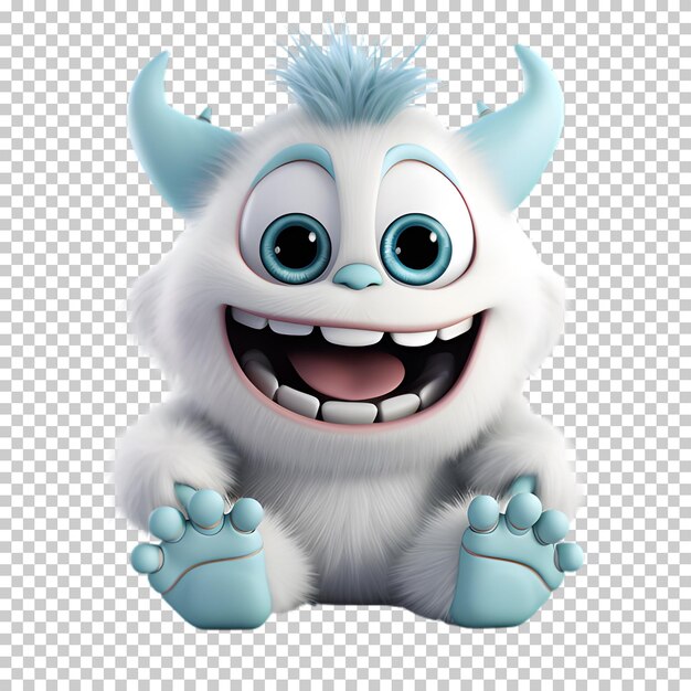 PSD 3d monster isolated on transparent background