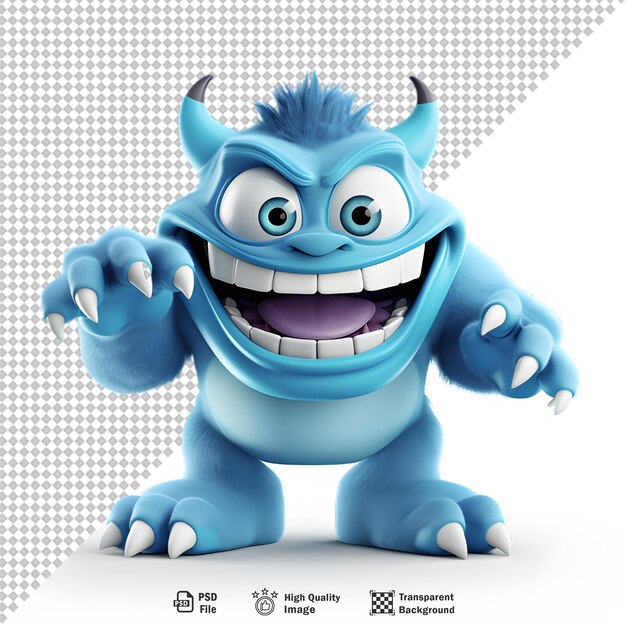 PSD 3d monster personage avatar op transparante achtergrond