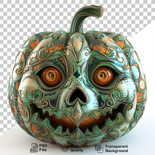 PSD 3d monster pompoen halloween concept geïsoleerd op transparante achtergrond inclusief png-bestand